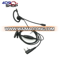 409shop D ring Ear  Security Police Radio Earpiece with PTT for Walkie Talkie UV-5RE UV-5RG UV-5RQ